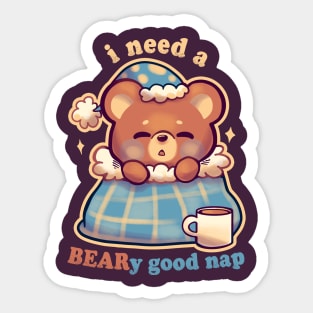 Beary Good Nap Sticker